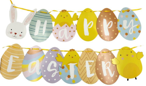 Happy easter bunting - happy, banner