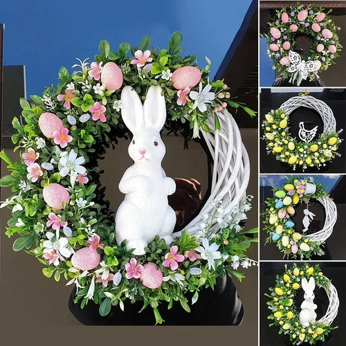 Easter egg wreath artificial - easter,