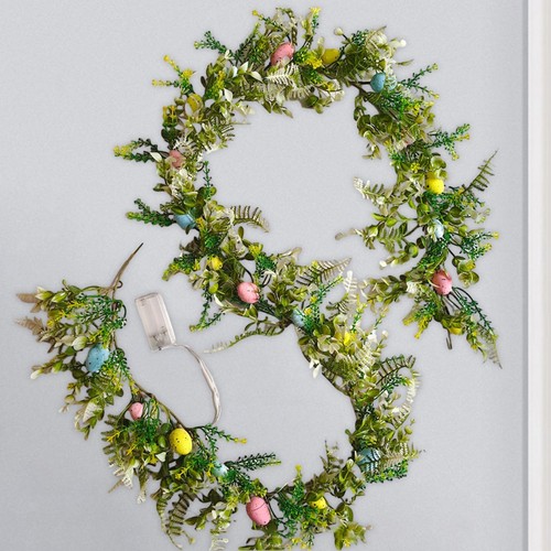 Easter tinsel garland wreath - easter,