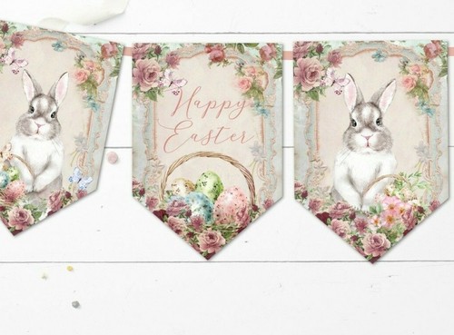 Easter bunny bunting vintage - easter,