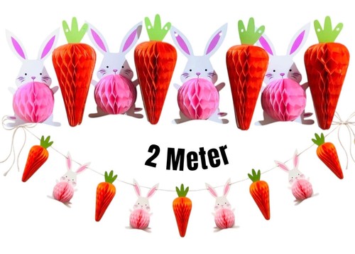 Easter bunny honeycomb bunting - honeycomb,