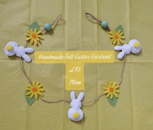 Handmade felt easter garland - handmade,