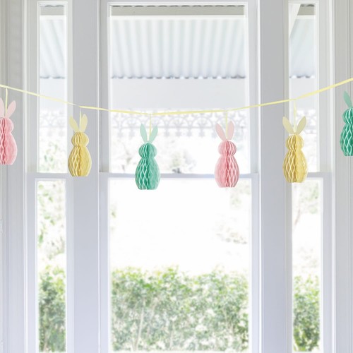 Easter bunny honeycomb bunting - bunny,