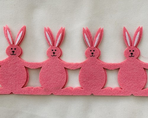 Felt pink bunny easter - easter, garland