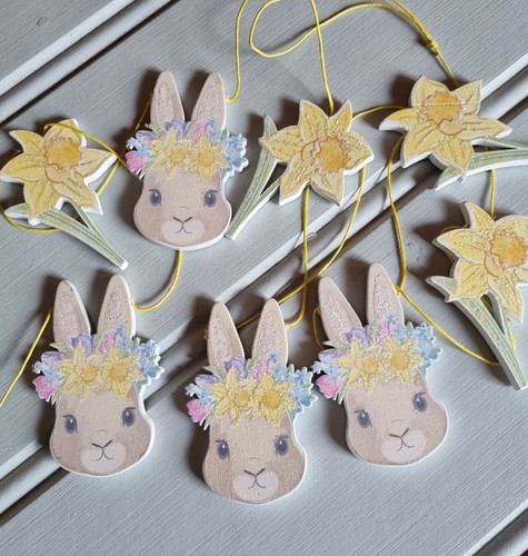 Wooden easter garland - wooden,