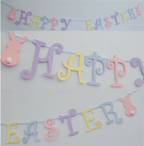 Happy easter banner - easter, bunting