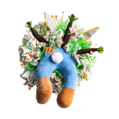 Easter bunny wreath welcome - wreath,