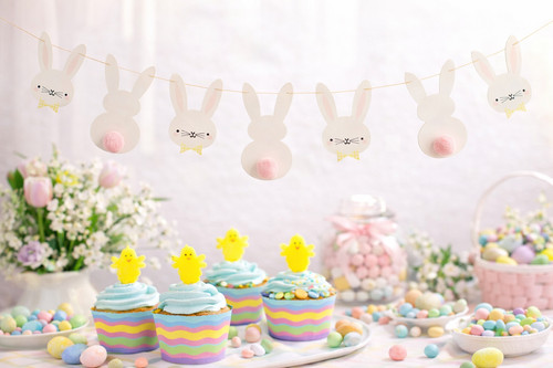 Easter bunny banner bunting - bunny,