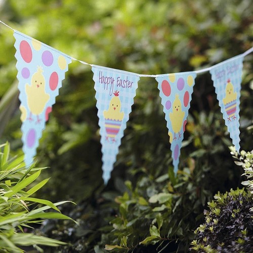 Happy easter bunting chick - bunting,