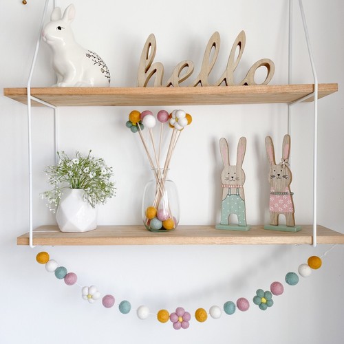 Flower felt hanging garland - flower,